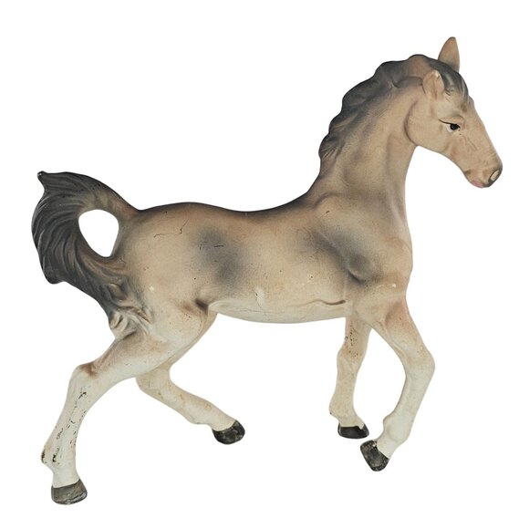 Vintage Ceramic Horse Figurine Japan Trotting Pony Bisque - Picture 1 of 8